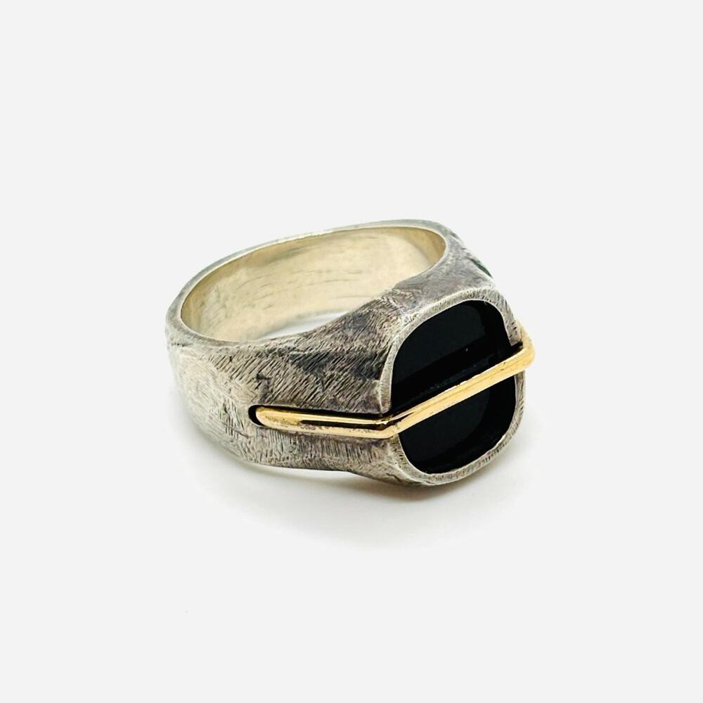 Tobias Wistisen TRI485 Silver and Black Onyx Signet Ring 9